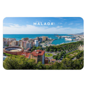 Aangepaste tekst Malaga Spanje Gebied Foto Magneet