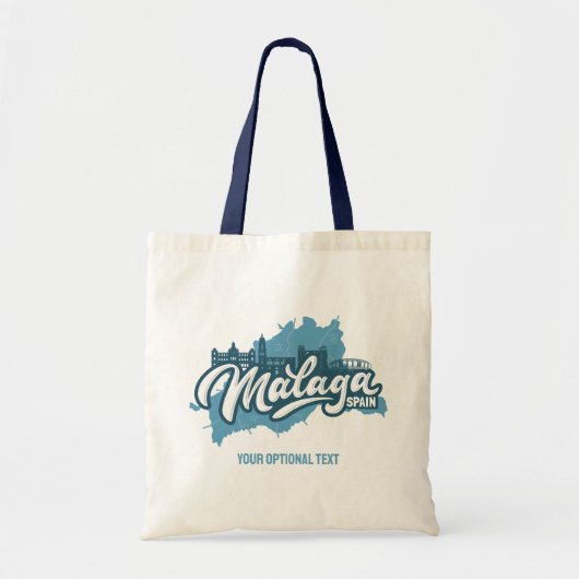 Aangepaste tekst Malaga Spanje Tote Bag (Voorkant)