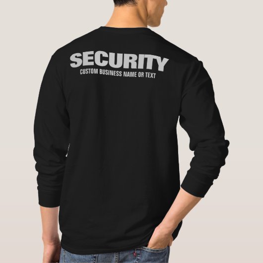 Aangepaste tekst Mannen veiligheidspersoneel teaml T-shirt (Achterkant)