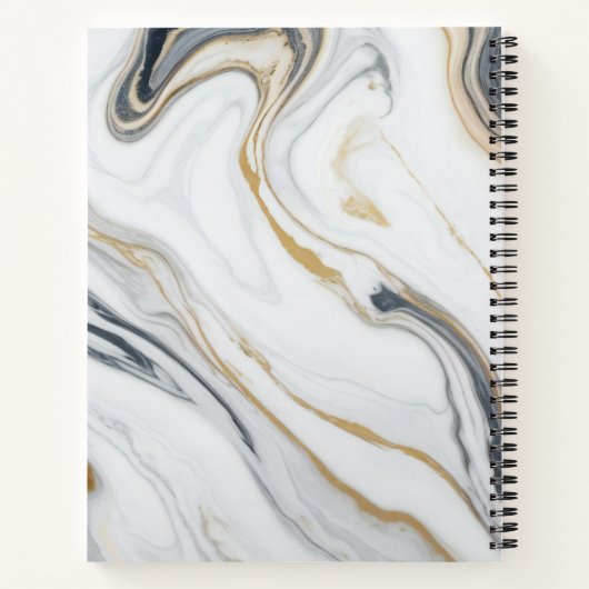 Aangepaste tekst - Marmeren patroon Notitieboek (Achterkant)