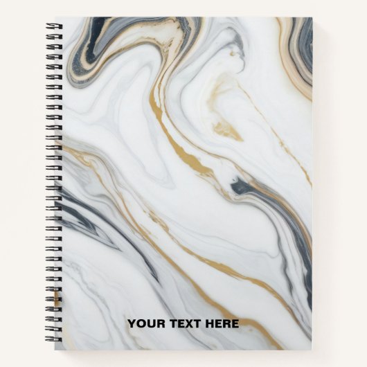 Aangepaste tekst - Marmeren patroon Notitieboek (Voorkant)