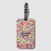 Aangepaste tekst marshmallows bagagelabel (Voorkant (verticaal))
