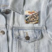 Aangepaste tekst Matera Italië Reis Sassi di Mater Vierkante Button 5,1 Cm (In situ)