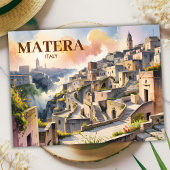 Aangepaste tekst Matera Italië Reizen Sassi di Mat Briefkaart