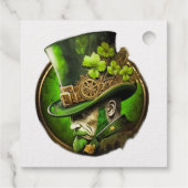 Aangepaste tekst Mechanische Top Hat St. Pat's Day Bedankjes Labels (Achterkant)