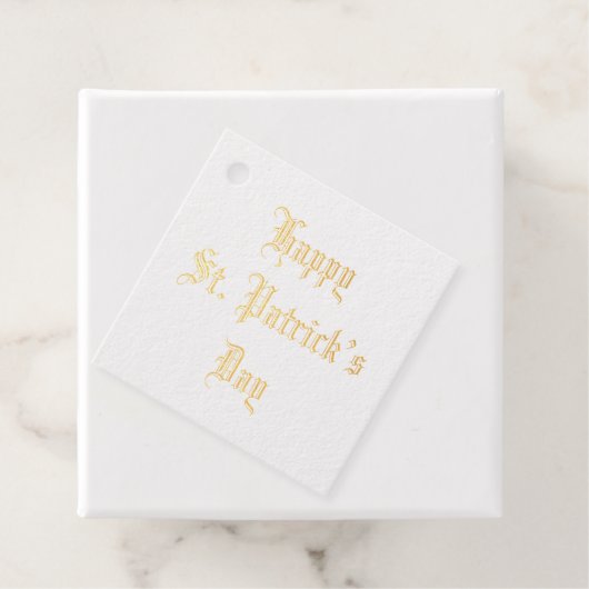 Aangepaste tekst Mechanische Top Hat St. Pat's Day Bedankjes Labels (Met doos)