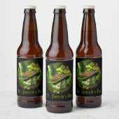 Aangepaste tekst Mechanische Tophat St Patrick's D Bier Etiket (Flessen)