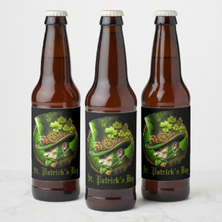 Aangepaste tekst Mechanische Tophat St Patrick's D Bier Etiket