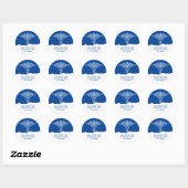 Aangepaste tekst Medische Caduceus Blauw Ronde Sticker (Vel)