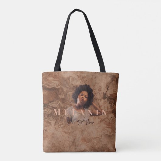 Aangepaste tekst Melanin Pride Strong Black Girl Q Tote Bag (Achterkant)