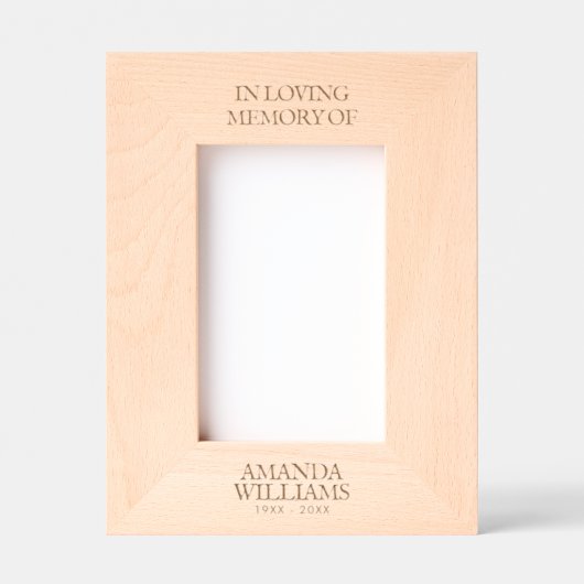 Aangepaste tekst Memorial Foto Houten Gegraveerde Lijstjes (Voorkant)