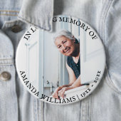 Aangepaste tekst Memorial Foto Simple Tribution Ronde Button 6,0 Cm (In situ)
