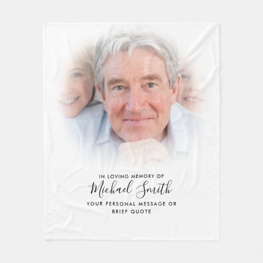 Aangepaste tekst Memorial Tribute Photo Fleece Dek (Voorkant)