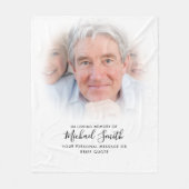Aangepaste tekst Memorial Tribute Photo Fleece Dek Deken (Voorkant)