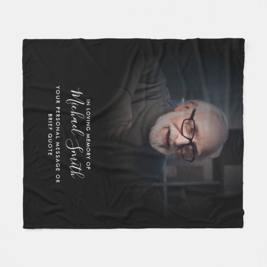 Aangepaste tekst Memorial Tribute Photo Fleece Deken (Voorkant (Horizontaal))