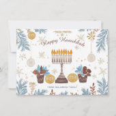 Aangepaste tekst Menorah Glow: A Waterverf Chanoek Feestdagenkaart (Voorkant)