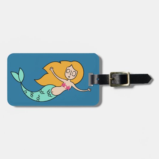Aangepaste tekst Mermaid bagagelabel (Voorkant horizontaal)