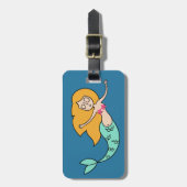 Aangepaste tekst Mermaid bagagelabel (Voorkant verticaal)