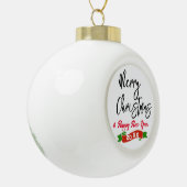 Aangepaste tekst Merry Christmas Ceramic Ornament, Keramische Bal Ornament (Links)