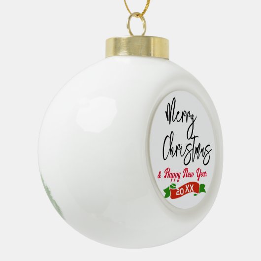 Aangepaste tekst Merry Christmas Ceramic Ornament, Keramische Bal Ornament (Links)