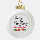 Aangepaste tekst Merry Christmas Ceramic Ornament, Keramische Bal Ornament (Voorkant)