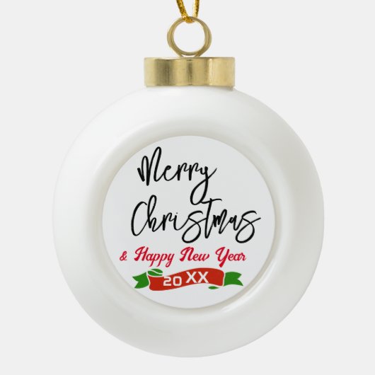 Aangepaste tekst Merry Christmas Ceramic Ornament, Keramische Bal Ornament (Voorkant)