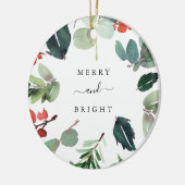 Aangepaste tekst Merry en Bright kerstgroen Keramisch Ornament (Links)