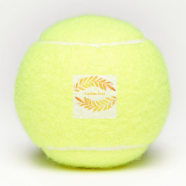 Aangepaste tekst met bladlogo afbeelding sport duu tennisballen