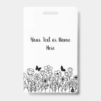 Aangepaste tekst met bloemen badge