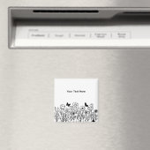 Aangepaste tekst met bloemen magneet (Insitu (Vaatwasser))
