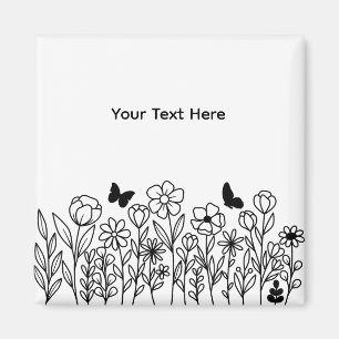 Aangepaste tekst met bloemen magneet