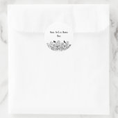 Aangepaste tekst met bloemen ronde sticker (Tas)