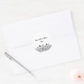 Aangepaste tekst met bloemen ronde sticker (Envelop)
