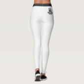 Aangepaste tekst met foto van huisdier witte zwart leggings (Achterkant)