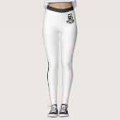 Aangepaste tekst met foto van huisdier witte zwart leggings (Voorkant)
