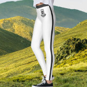 Aangepaste tekst met foto van huisdier witte zwart leggings