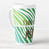 Aangepaste tekst met groene tinten afdrukken latte mok (Linkerhoek)