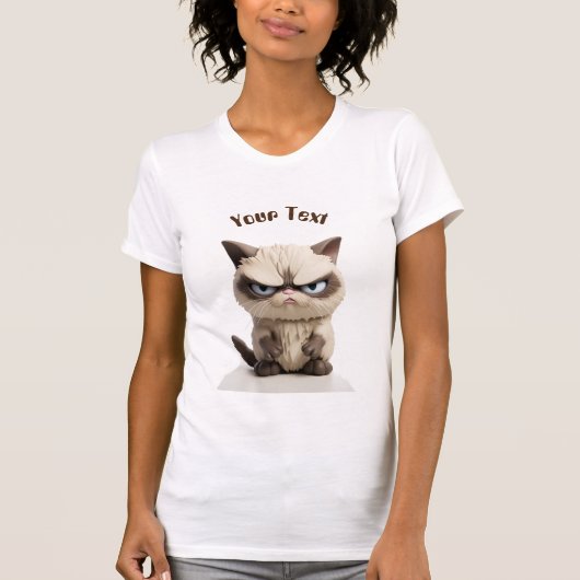 Aangepaste tekst met Grumpy Cat T-shirt (Voorkant)