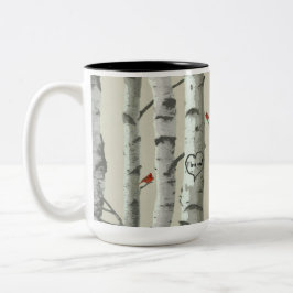 Aangepaste tekst met harten op de Valentijn Bomen Tweekleurige Koffiemok