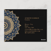 Aangepaste tekst met luxe mandala ansichtkaart briefkaart (Achterkant)