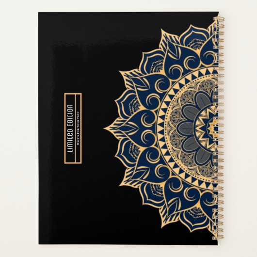 Aangepaste tekst met luxe mandala planner (Achterkant)