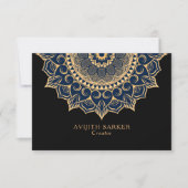 Aangepaste tekst met luxe mandala platte dank voor bedankkaart (Voorkant)