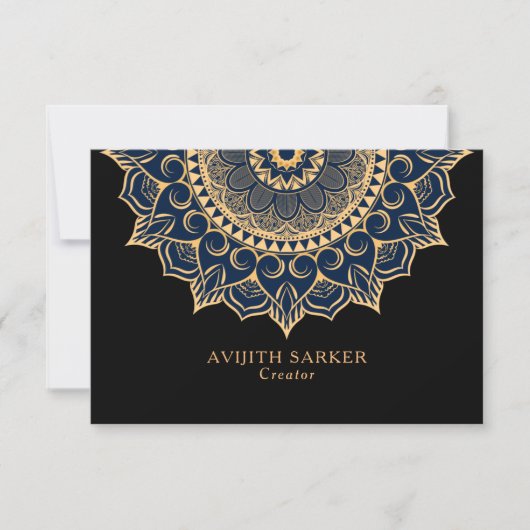 Aangepaste tekst met luxe mandala platte dank voor bedankkaart (Voorkant)