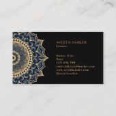 Aangepaste tekst met luxe mandala visitekaartje (Achterkant)