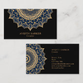 Aangepaste tekst met luxe mandala visitekaartje (Voorkant / Achterkant)