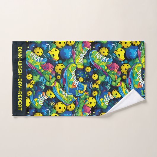 Aangepaste tekst met Psychedelic pickleballs Bad Handdoek (Handdoek)