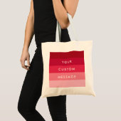 Aangepaste tekst met roze strepen tote bag (Voorkant (product))