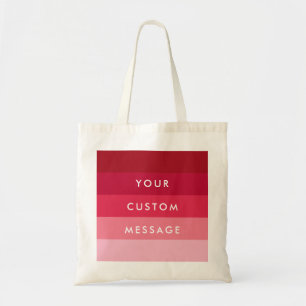 Aangepaste tekst met roze strepen tote bag