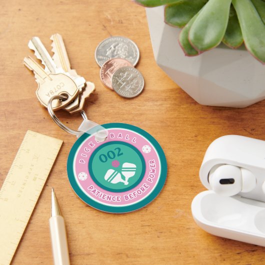 Aangepaste tekst met twee zijden pekelbal sleutelhanger (Bureau)