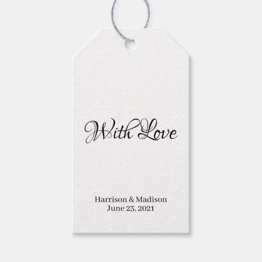 Aangepaste tekst met zwart script Weduwcadeaubonla Cadeaulabel (Voorkant)